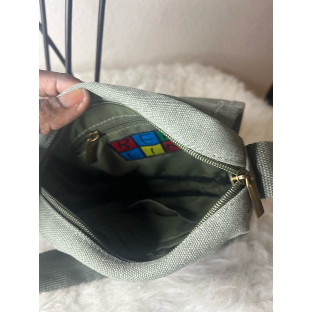 Berlin Army Green Canvas Crossbody Bag Purse Adjustable Strap - UK Flag Germany - Picture 5 of 10